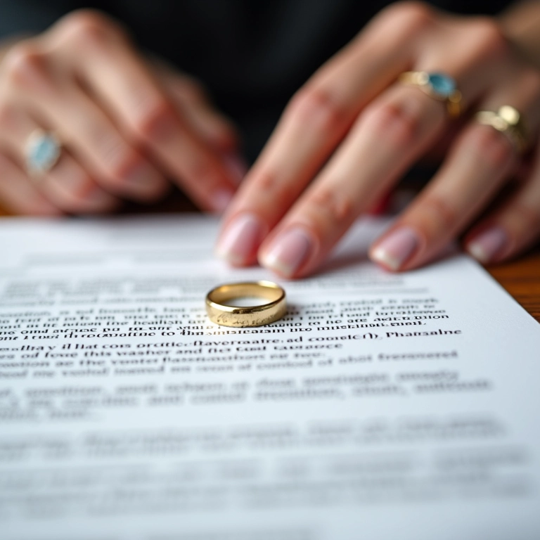 Aliança de casamento sobre contrato de comunhão parcial de bens.