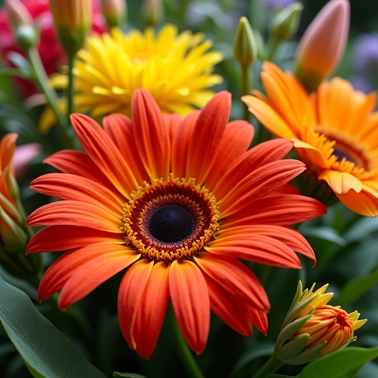 Arranjo floral vibrante para casamento.