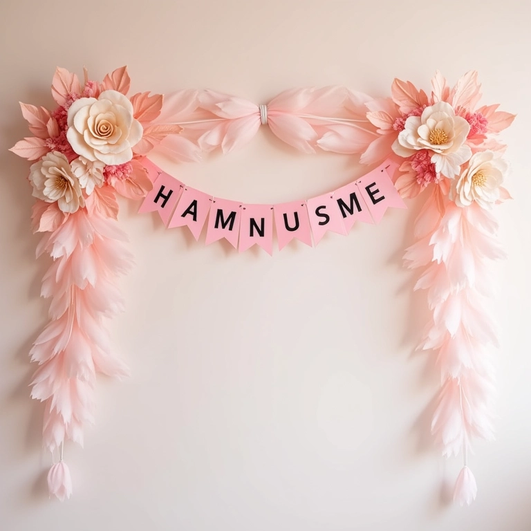 Banner feito à mão para decoração de chá de panela.