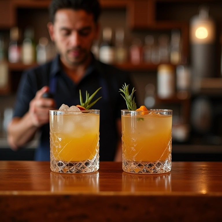 Bar de madeira com drinks exclusivos e personalizados.