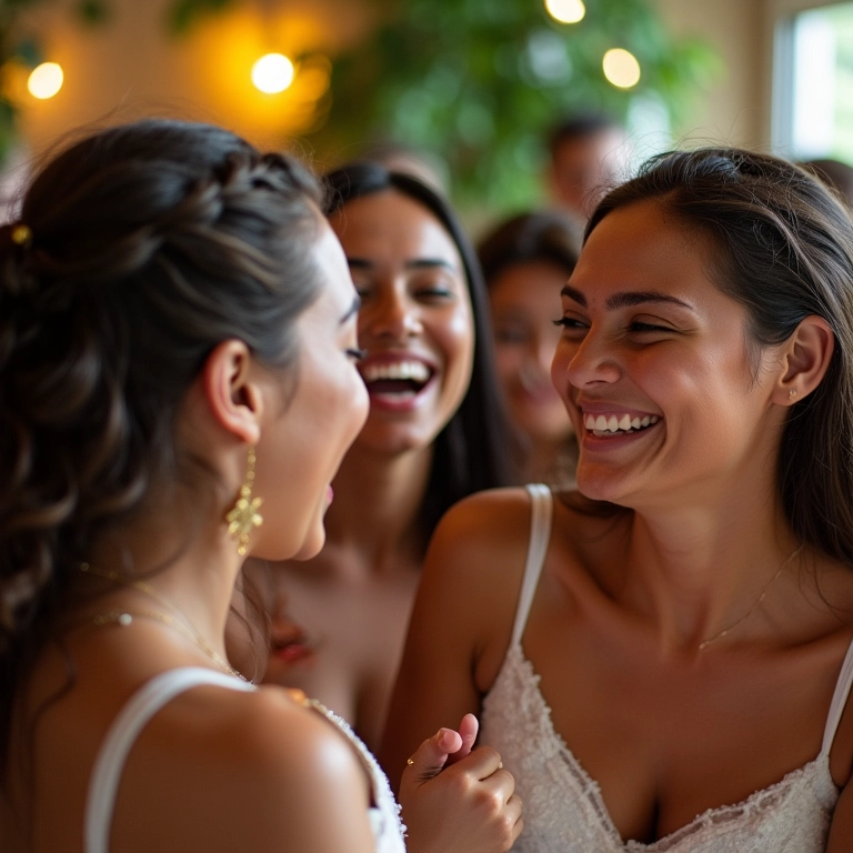Brincadeiras animadas em um chá de panela.