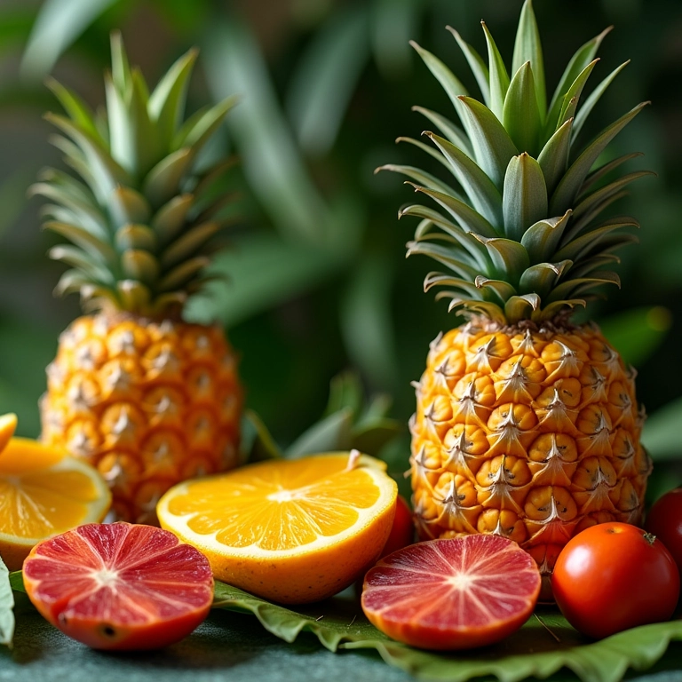 Brunch temático tropical com decoração inspirada na natureza.