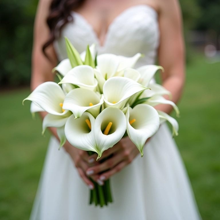 Buquê de callas cascata para noiva