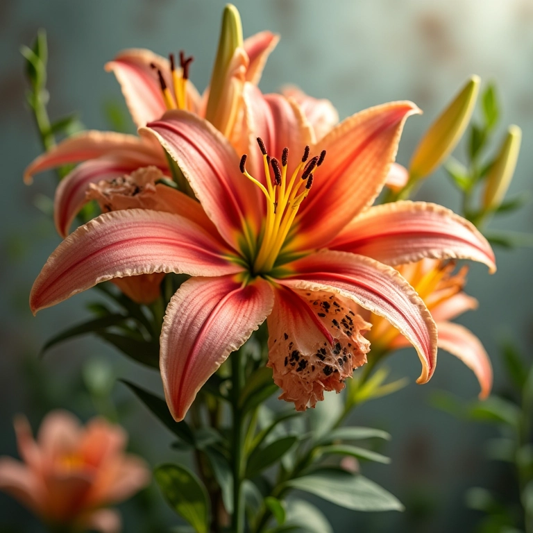 Buquê de lírios brancos combinado com rosas e eucalipto.