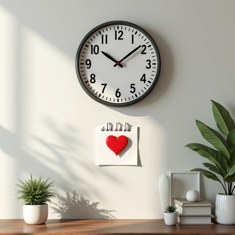 Calendário com coração marcando a data do pedido de casamento.