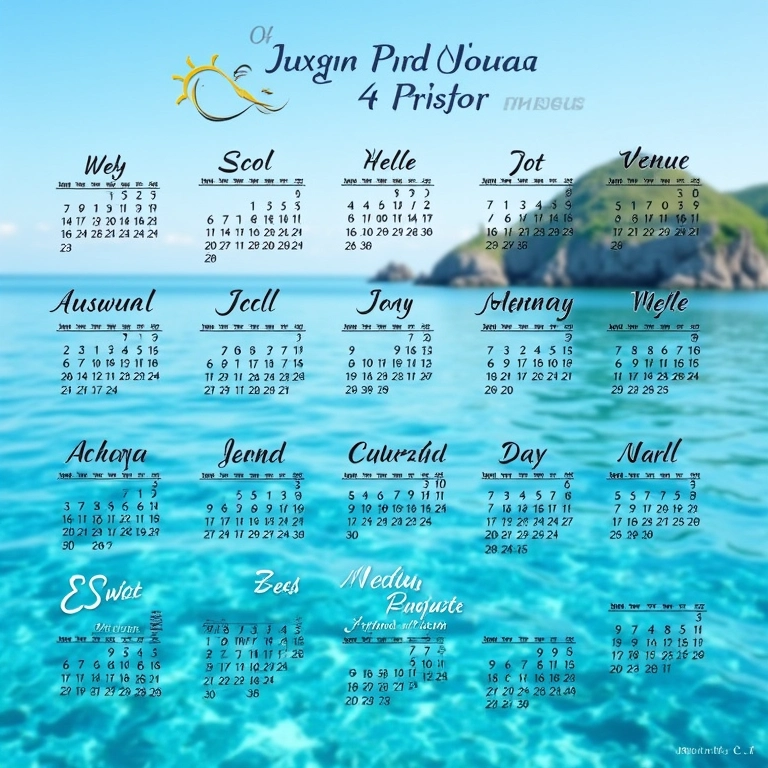 Calendário com os melhores meses para visitar Fernando de Noronha.