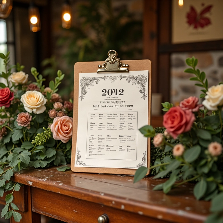 Calendário marcando a data do Chá de Ferramentas em um ambiente decorado.