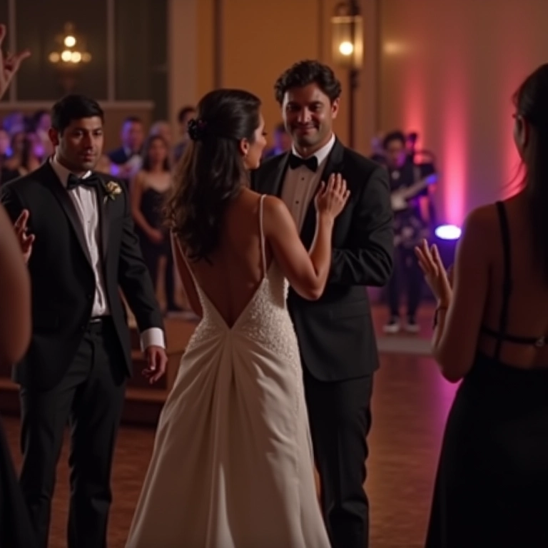 Cantor dedica música especial aos pais da noiva no casamento.