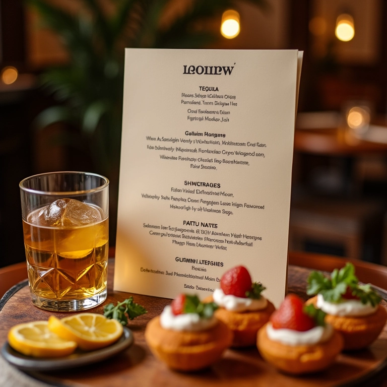Cardápio de tequila para casamento com petiscos gourmet.