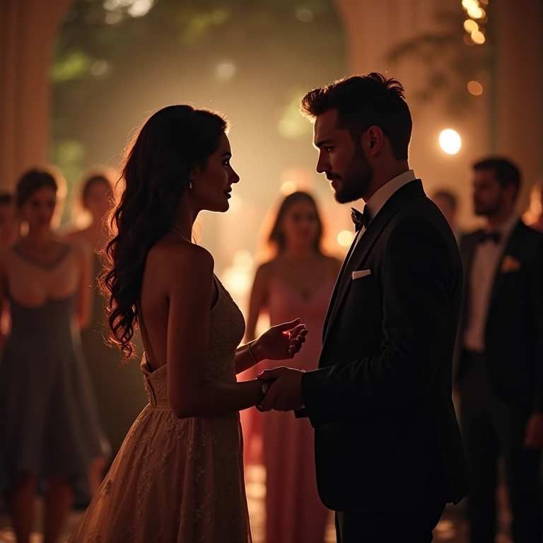 Casal consultando uma empresa de dança, discutindo o cronograma do casamento.