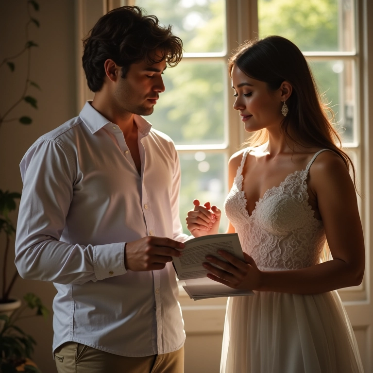 Casal planejando casamento com calendário, mostrando a antecedência ideal.