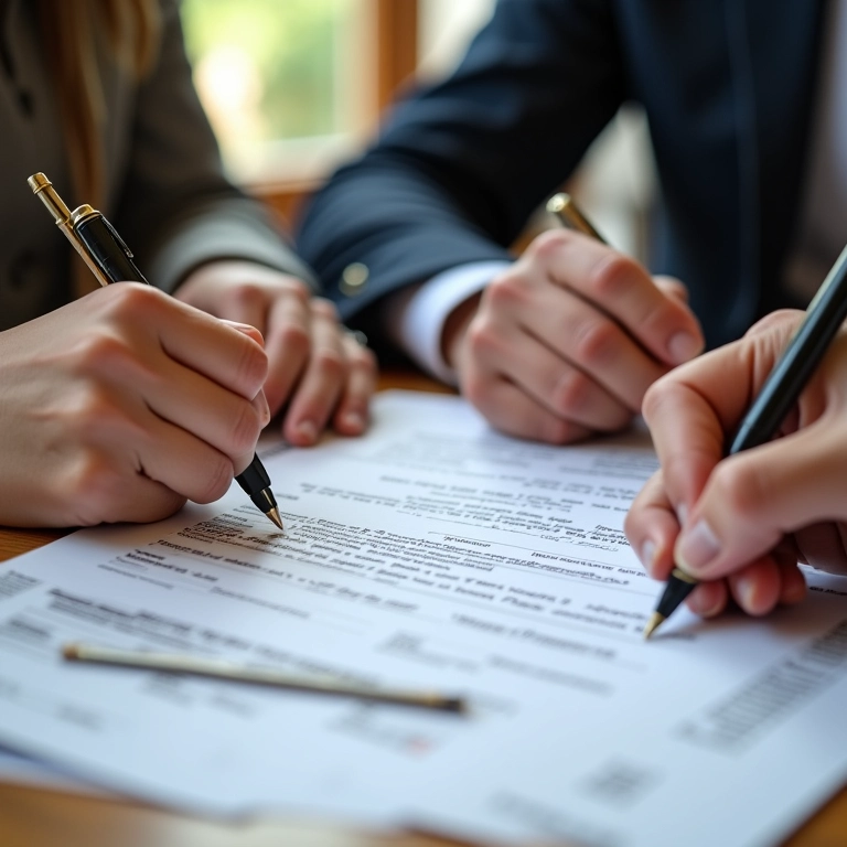 Casal preenchendo formulário de casamento
