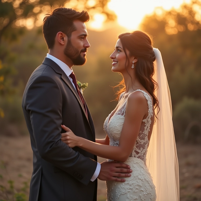 Casal preocupado olhando despesas de casamento, questionando o custo do destination wedding.