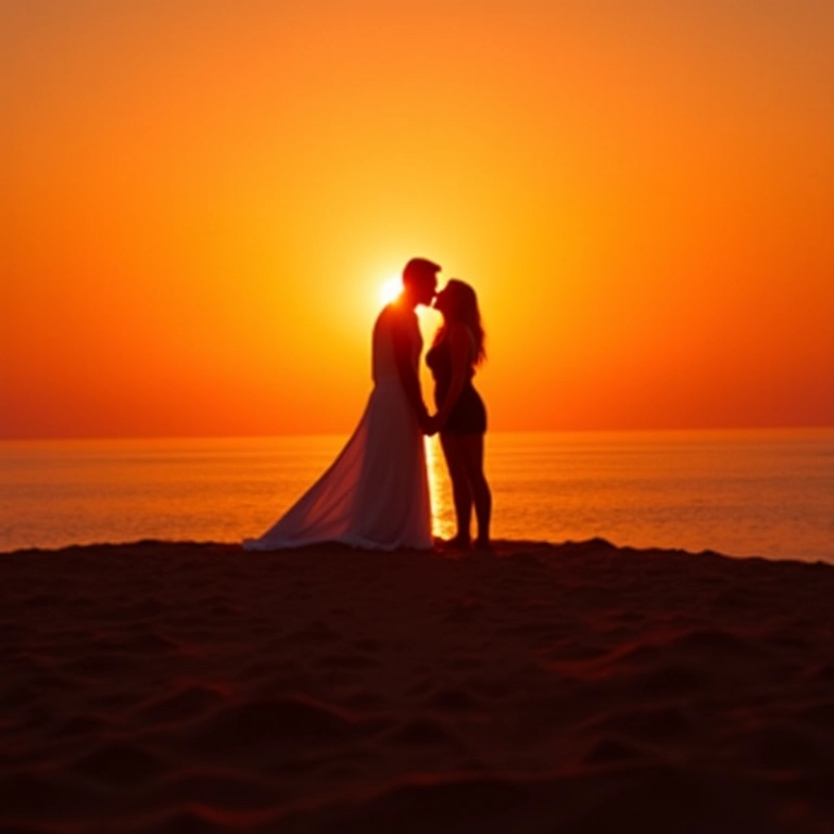 Casal se beijando em duna em Jericoacoara ao pôr do sol.