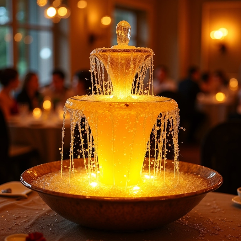 Cascata de tequila em recepção de casamento elegante.