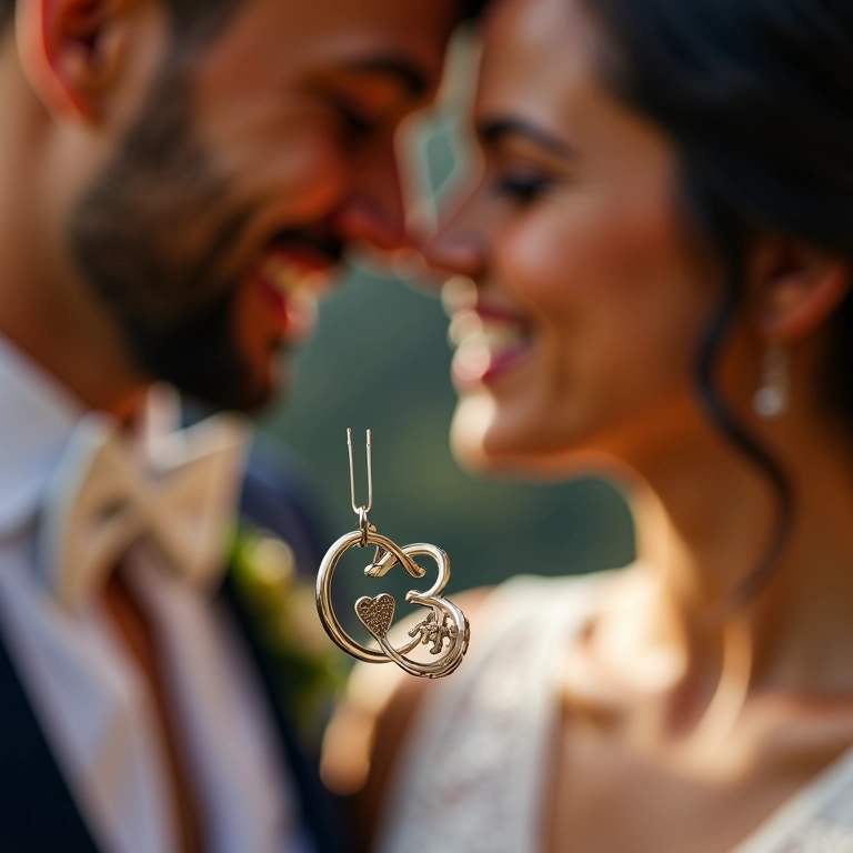 Chaveiros personalizados para casamento com iniciais dos noivos.