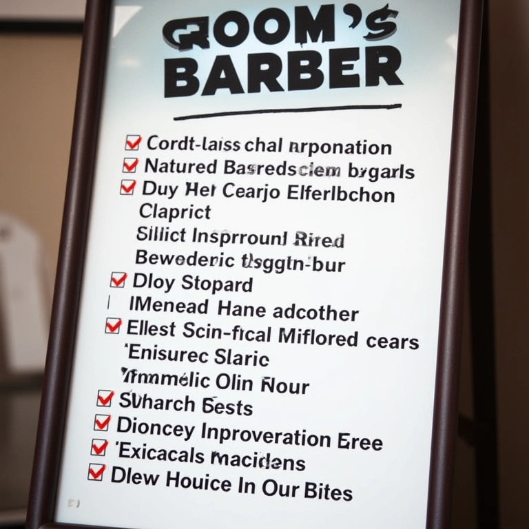 Checklist para a barbearia do noivo.