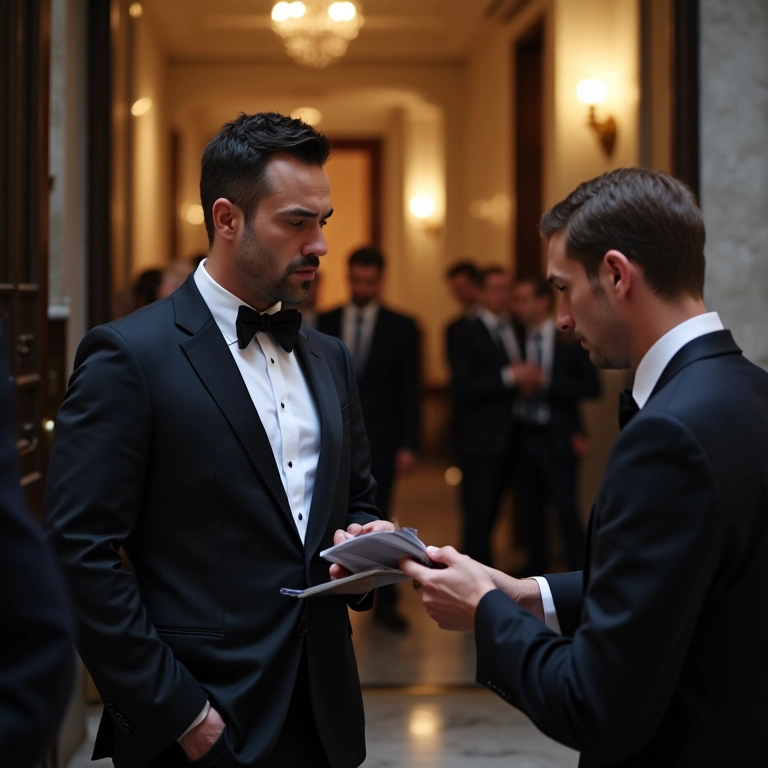 Controle de convidados na entrada da after-party.