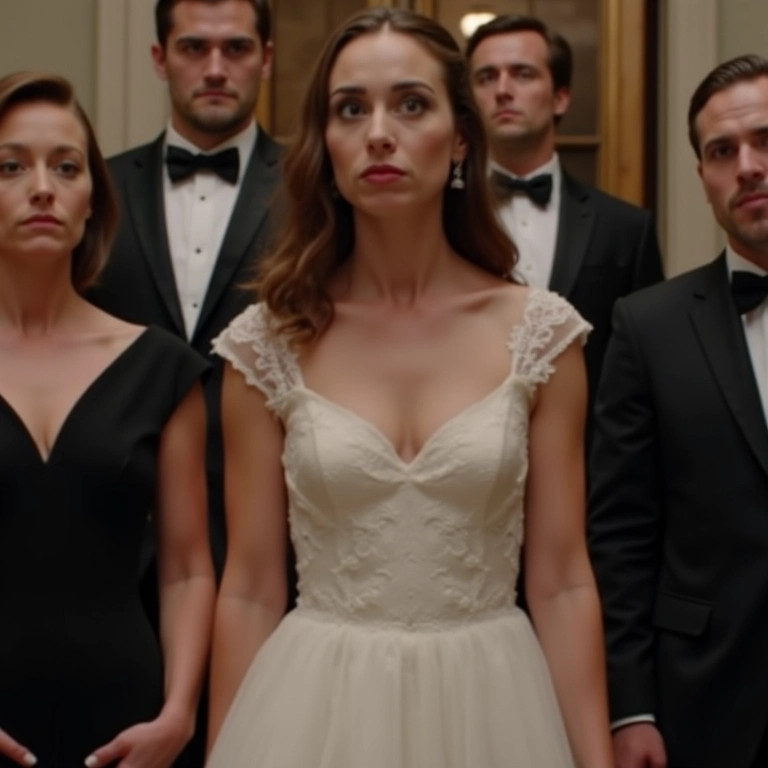 Convidada chegando em um casamento vestida inadequadamente, quebrando o dress code.