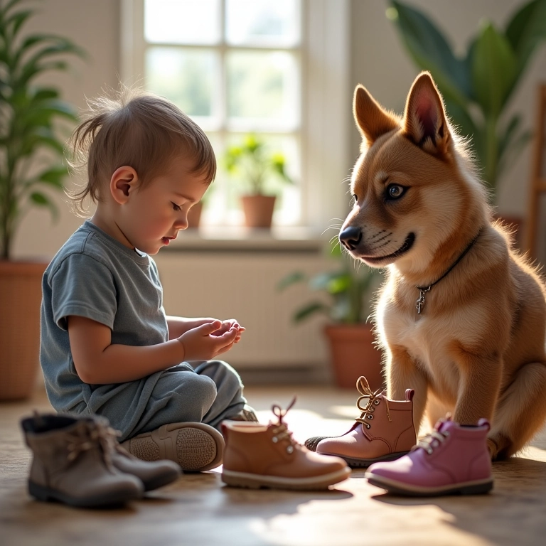 Criança não quer usar o sapato escolhido.