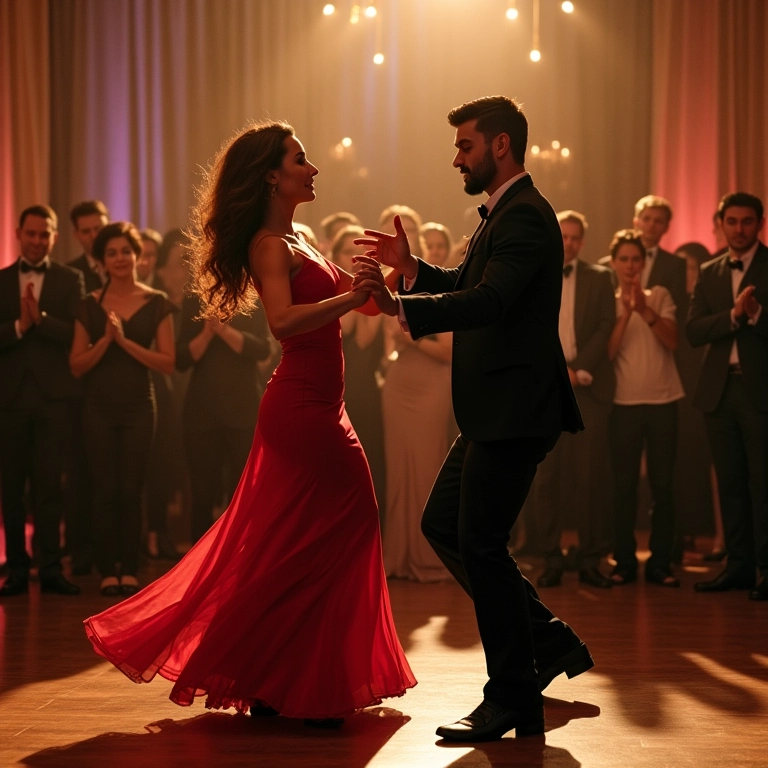 Dançarinos profissionais apresentando um show de alta energia em um casamento.
