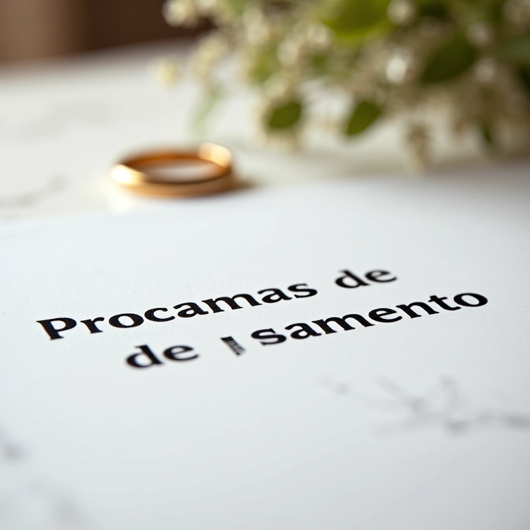 Documentos de casamento com aliança, representando a importância dos Proclamas.