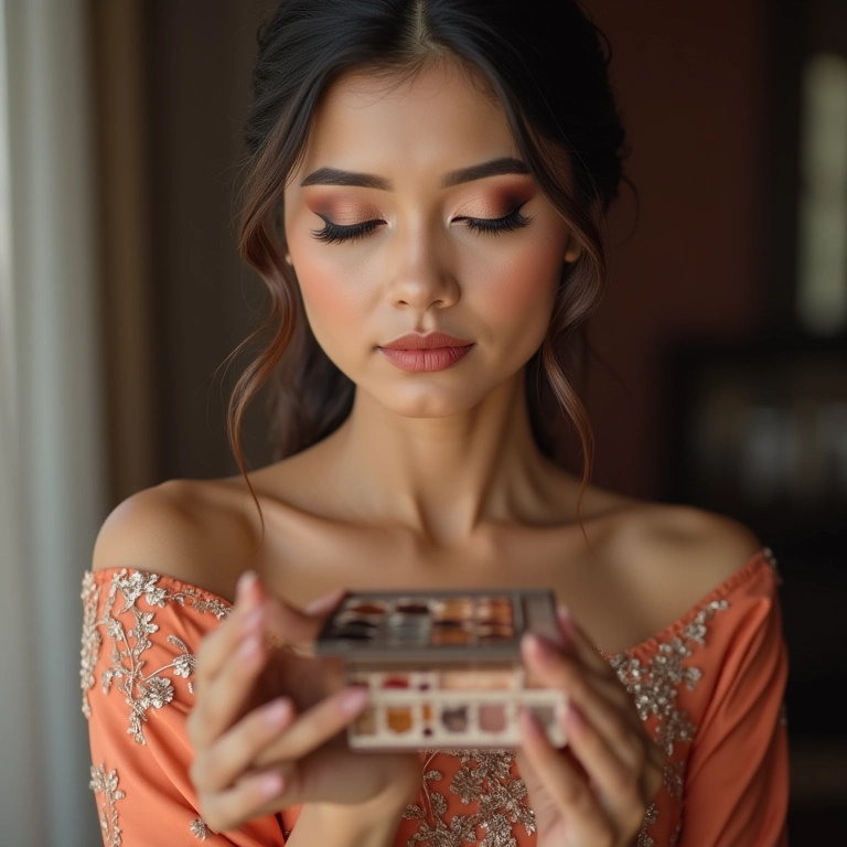 Escolhendo a cor de sombra ideal para noiva oriental.