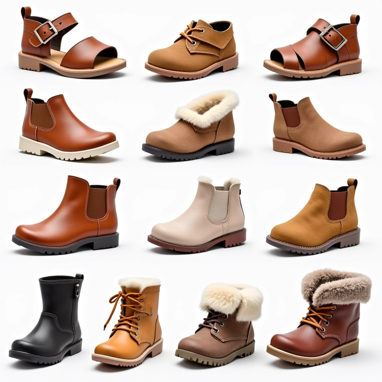 Estação do ano ao escolher os sapatos infantis.