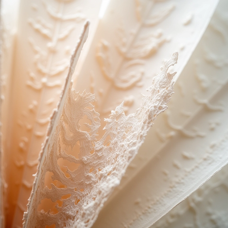 Exemplos de materiais adequados para leques de cerimônia.