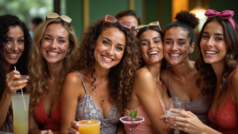 Despedida de solteiro animada com amigas no Brasil.