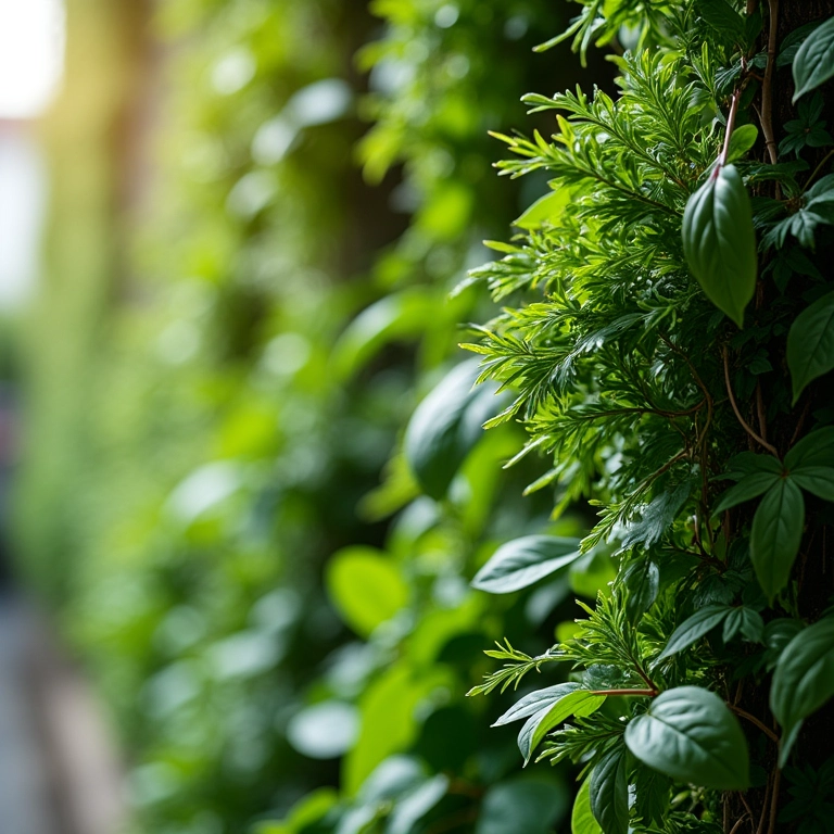 Jardim vertical com ervas aromáticas em um casamento.