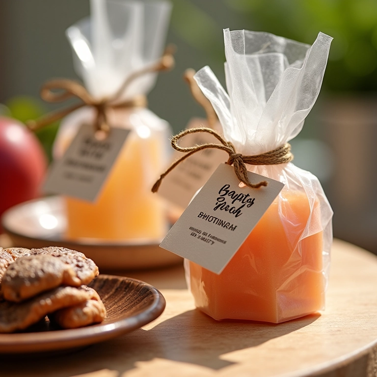 Lembrancinhas artesanais para brunch com detalhes delicados.