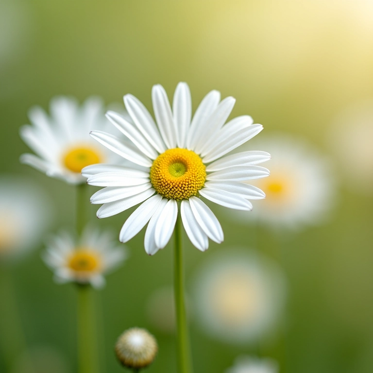 Margaridas brancas, representando pureza e inocência em casamento.