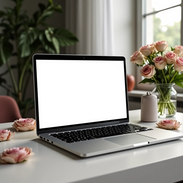 Modelo de Proclamas de Casamento em um laptop.