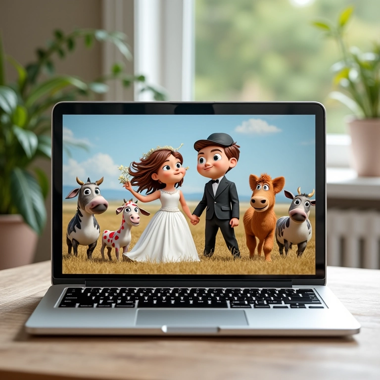 Montagem de vídeo com os melhores momentos do casamento.