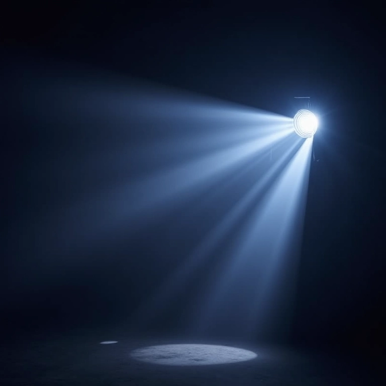 Moving head beam, spot e wash projetando diferentes padrões em uma parede.