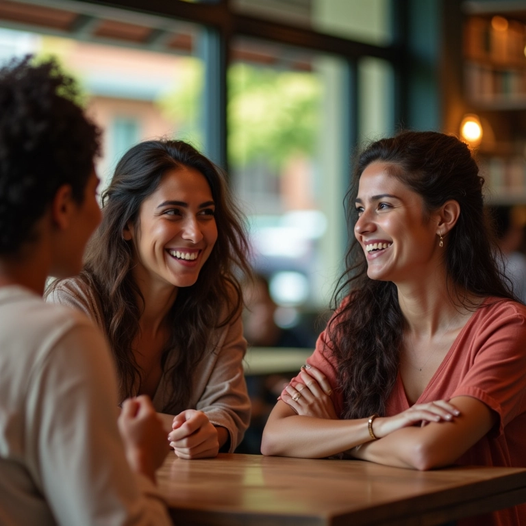 Mulheres trocando informações sobre dúvidas frequentes (FAQ) da separação.