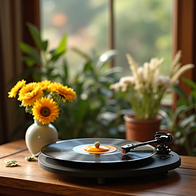 Músicas criando clima perfeito para brunch com discos de vinil.
