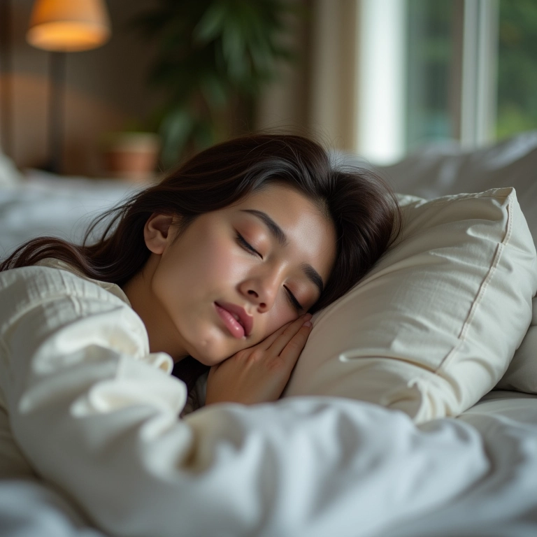 Noiva dormindo tranquilamente na véspera do casamento.