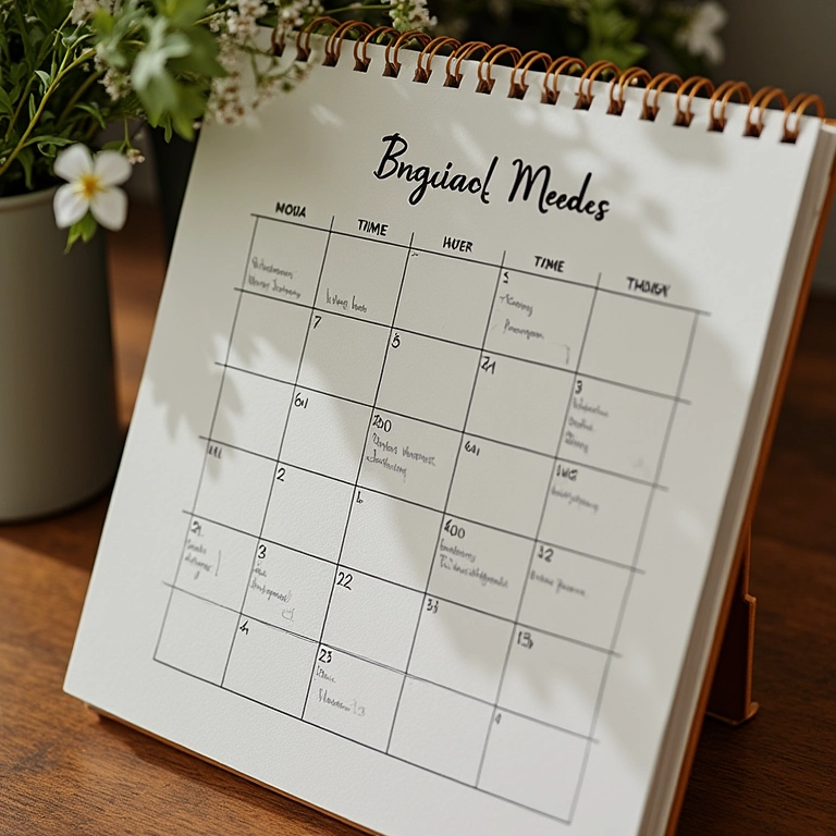 Noiva marca datas de contratação de fornecedores no calendário.