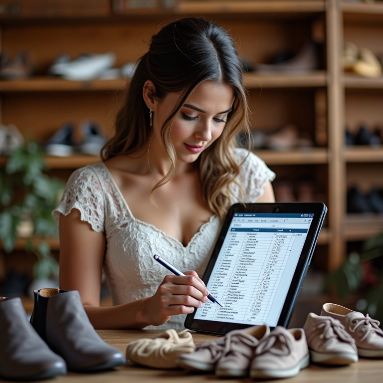 Noiva usando planilha para escolher sapato de noiva confortável.