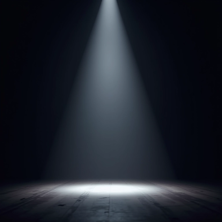 Palco vazio com foco de luz, simbolizando a importância do espaço para a performance.