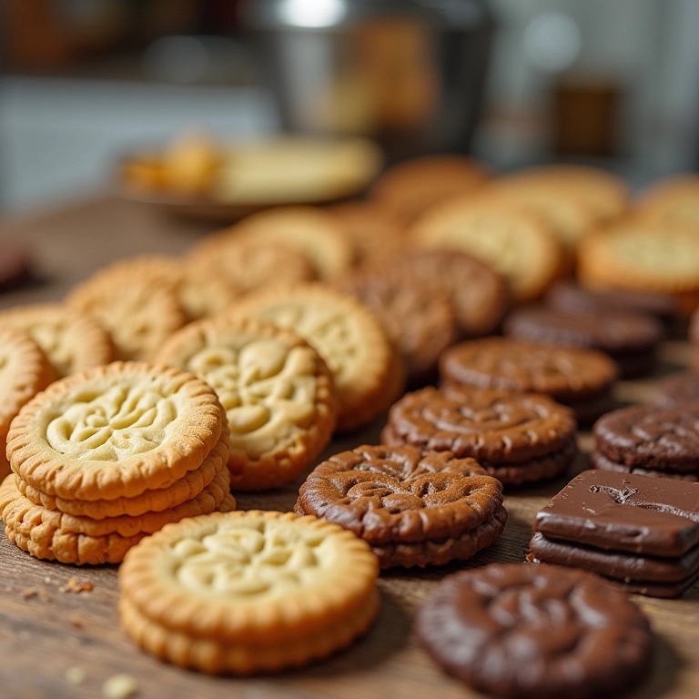 Palha italiana feita com diferentes tipos de biscoito (Maria, Maizena, chocolate).