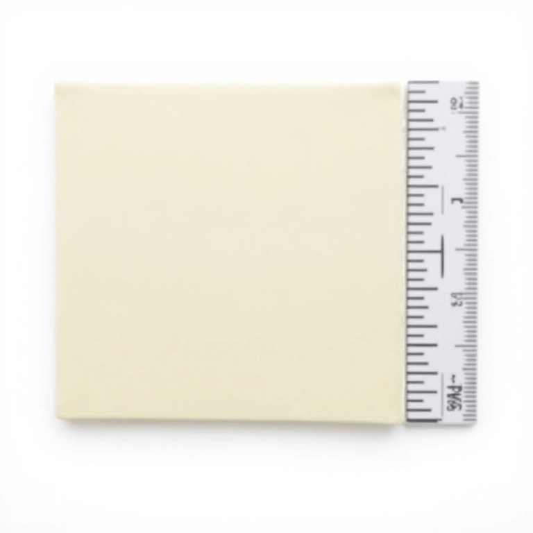 Pedaços de palha italiana ao lado de uma régua mostrando o tamanho ideal para festas.