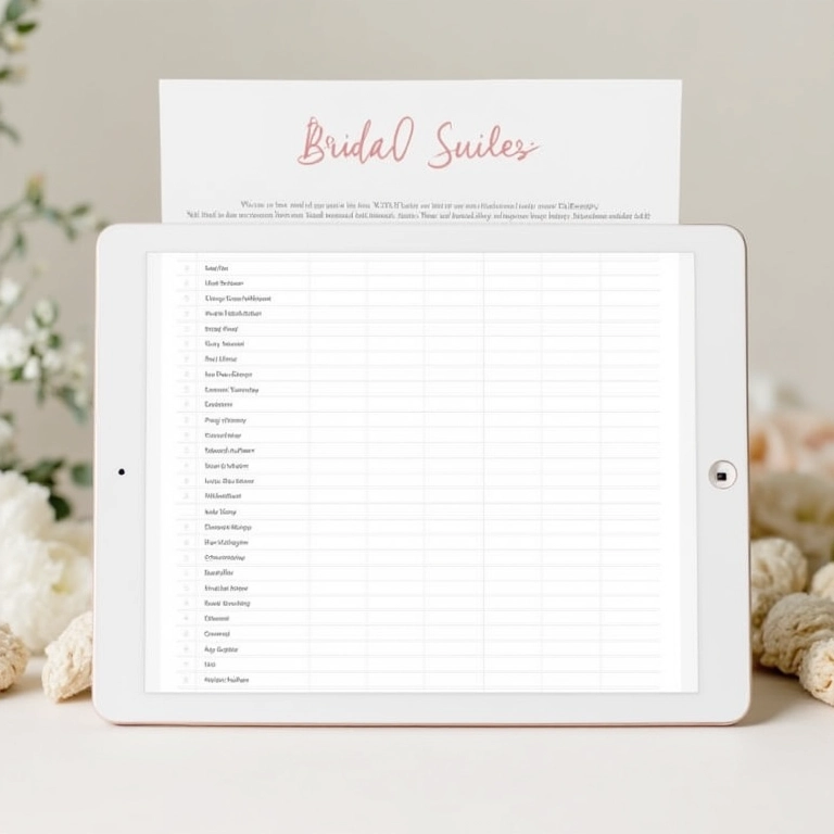 Planilha facilitadora para o camarim da noiva.