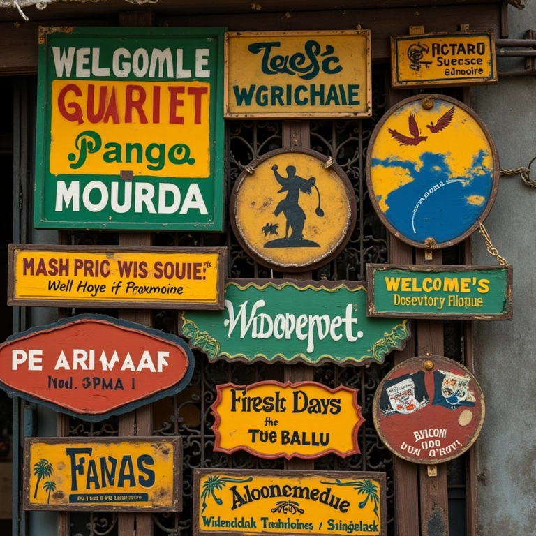 Quadros de boas-vindas com diferentes faixas de preço.