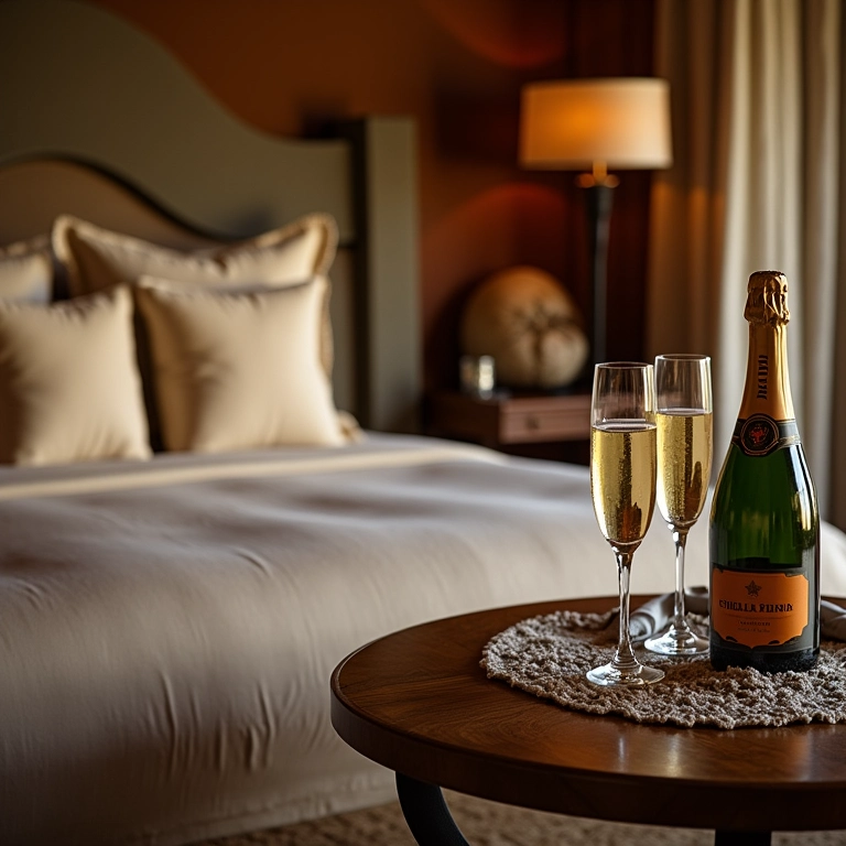 Quarto de lodge de luxo para lua de mel na África do Sul.