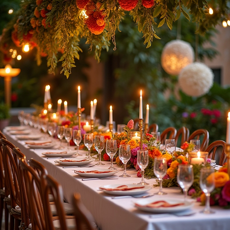 Recepção de casamento decorada com detalhes personalizados em pousada.