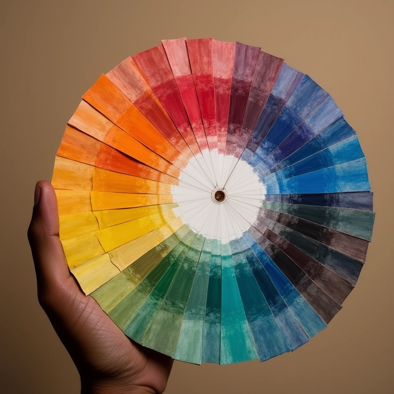 Roda de cores mostrando a combinação de cores frias e quentes.