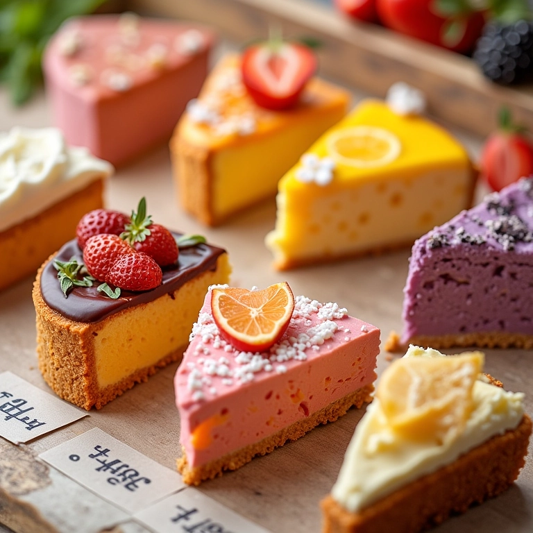 Seleção de sabores para prova de bolo.